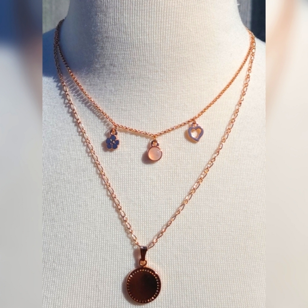 Engraveable Joy + Love Multi-Charm Layered Necklace